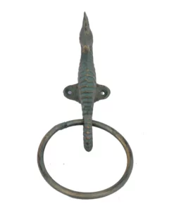 Life Easy Supply Retro Cast Iron Seahorse Towel Holder Mediterranean Style Creative Wall Mounted Towel Ring