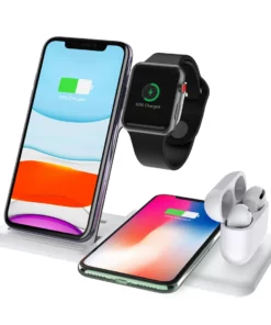 Life Easy Supply Wireless 4 In 1 Charge Stand For IPhone, Apple Watch, Airpods, Qi Wireless Charging Device Fast Charging