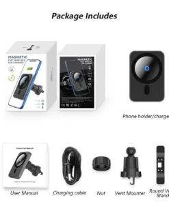 Life Easy Supply Magnetic Car Vent Mount For IPhone 12/Mini/Pro/Pro Max With Wireless Charging Support Magsafe