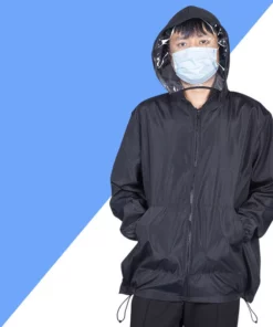 Life Easy Supply Isolation Protective Jacket With Detachable Face Shield Waterproof Personal Protective Clothing