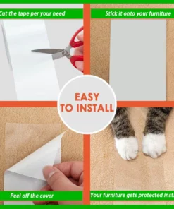 Life Easy Supply Self-adhesive Anti-Scratch Furniture Protection Tape Pet Cat Training Tape Upholstery