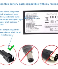 Life Easy Supply Universal Recliner Battery Pack 24V/29V 1800mAh Rechargable