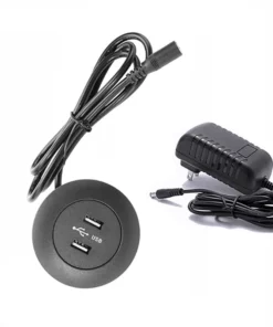 Life Easy Supply DIY Mounted Furniture USB Charging Port 5V 2A Dual USB With Power Adapter Switch & Charger