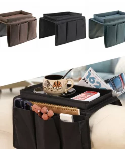 Life Easy Supply Upholstery Sofa Recliner Chair Armrest Organizer With 5 Pockets & Cup Holder Tray