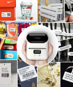 Life Easy Supply M110 Portable Bluetooth Thermal Printer Mini Mobile Sticker Label Maker, QR Barcode Clothing Jewelry Label Printing Machine