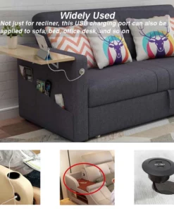 Life Easy Supply DIY Mounted Furniture USB Charging Port 5V 2A Dual USB With Power Adapter Switch & Charger