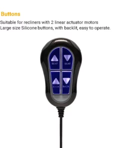 Life Easy Supply High Quality 4 Button 5 Pin Recliner Remote Controller With Backlit