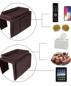 Life Easy Supply Upholstery Sofa Recliner Chair Armrest Organizer With 5 Pockets & Cup Holder Tray