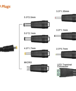 Life Easy Supply 3-12V Adjustable Power Switch Adapter 30W With 8 DC Conversion Plugs And USB Port Power Adapter