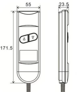 Life Easy Supply 2 Buttons Remote Controller For Recliner Lift Chair W/ Round 5 Prong Plug