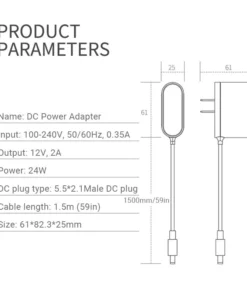 Life Easy Supply Power Adapter For Recliner Massage System 12V 2A DC5.5*2.1