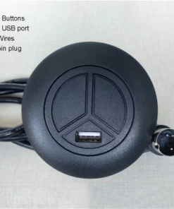 Life Easy Supply Switch & Charger Universal Fixed 2 Button Remote Controller For Recliner Sofa With USB Charger & LED Light Round Shape