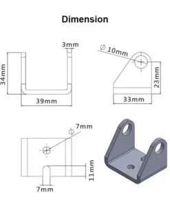 Life Easy Supply 2 Pcs C Shape Mounting Brackets Link For Linear Actuator Motor Upholstery