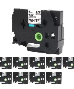 Life Easy Supply 10 Pcs 3rd Party Print Tape For Brother Printer 3/8 In (9mm) Replaces TZ-221 TZE-221 Other Products