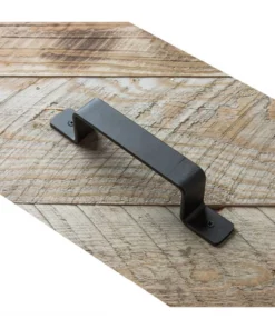 Life Easy Supply 2 Pcs Vintage Wooden Door Handle Pull Industrial StyleBlack Metal Barn Door Handle With Screws