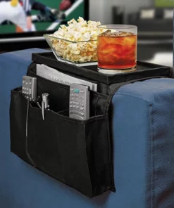 Life Easy Supply Upholstery Sofa Recliner Chair Armrest Organizer With 5 Pockets & Cup Holder Tray