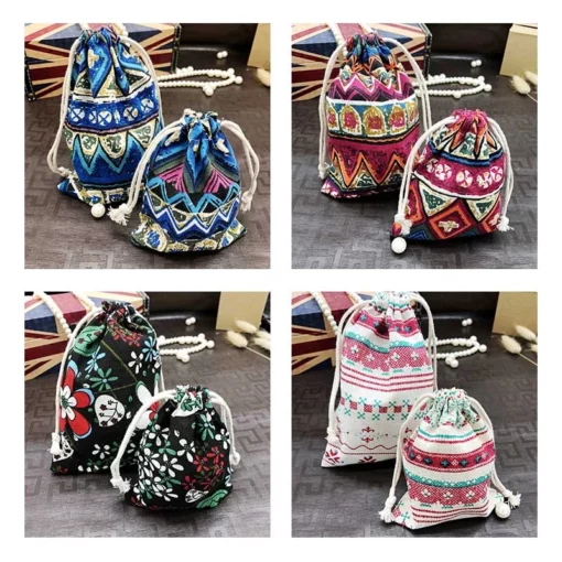 Life Easy Supply Other Products 8Pcs Drawstring Linen Storage Bag Beam Bag For Small Items Like Gifts Jewelry Cosmetic Electronics Coins