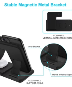 Life Easy Supply Wireless 4 In 1 Charge Stand For IPhone, Apple Watch, Airpods, Qi Wireless Charging Device Fast Charging