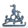 Life Easy Supply Mediterranean Style Cast Iron Seahorse Towel Holder Toilet Paper Rack Cloth Holder