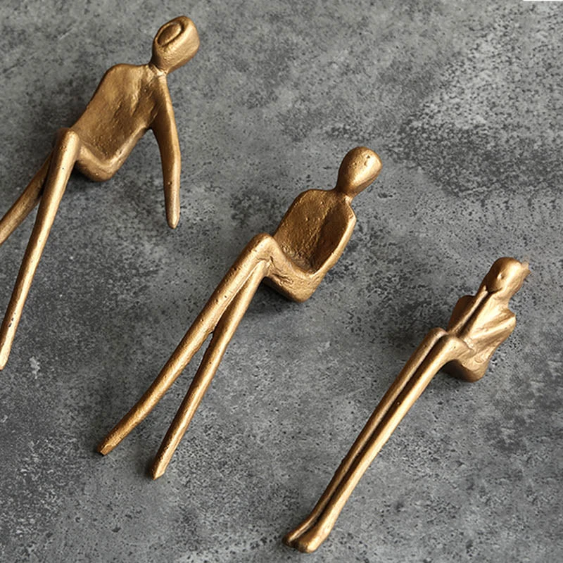 Life Easy Supply Cast Iron Ornaments Leisure Sitting Sculpture - Set Of 3 5 Life Easy Supply Cast Iron Ornaments Leisure Sitting Sculpture - Set Of 3