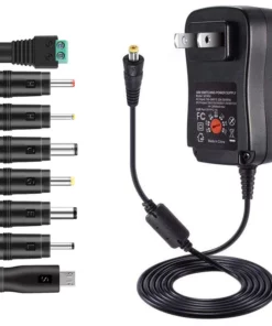 Life Easy Supply 3-12V Adjustable Power Switch Adapter 30W With 8 DC Conversion Plugs And USB Port Power Adapter